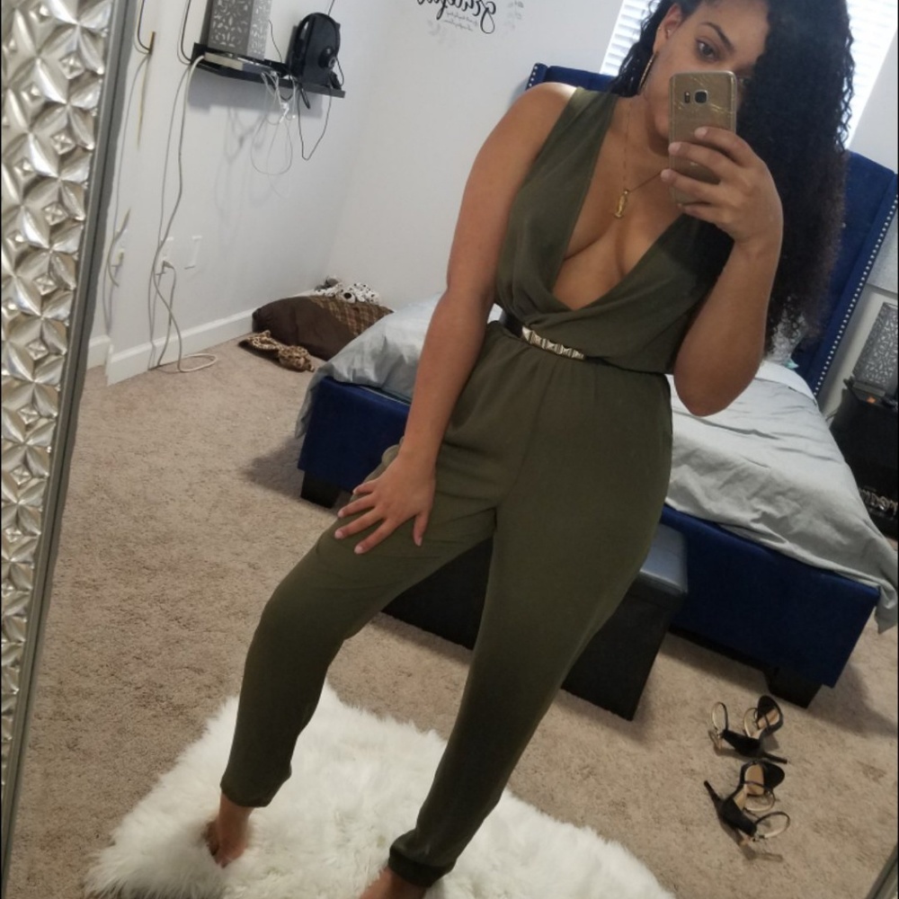 Dressy Olive green jumpsuit.